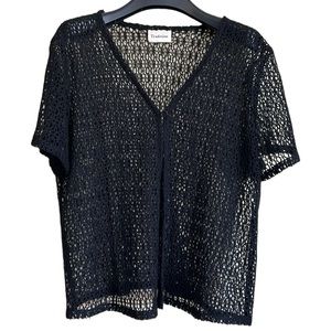 Tradition women’s cardigan one button v-neck open knit XL‎